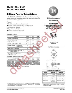 MJ21195G datasheet  